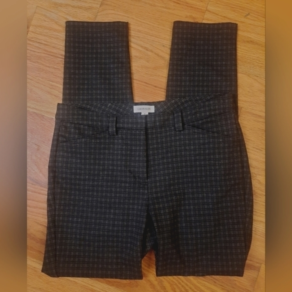 Calvin Klein Black Print Dress‎ Pants - Size 8